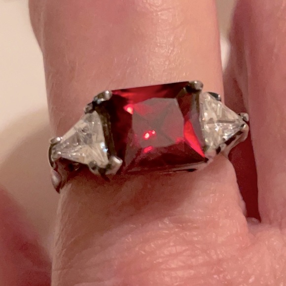 Gorgeous Rubies, CZ’s & Sterling Ring to match♥️♥️ - Picture 2 of 10